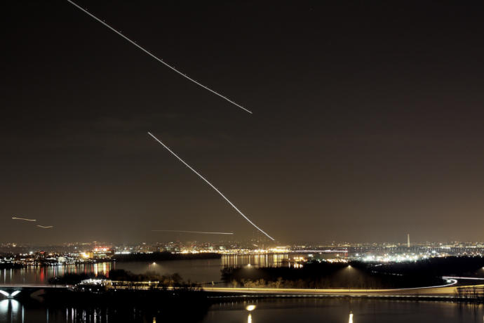 Airplanes In The Night Sky Like Shooting Stars