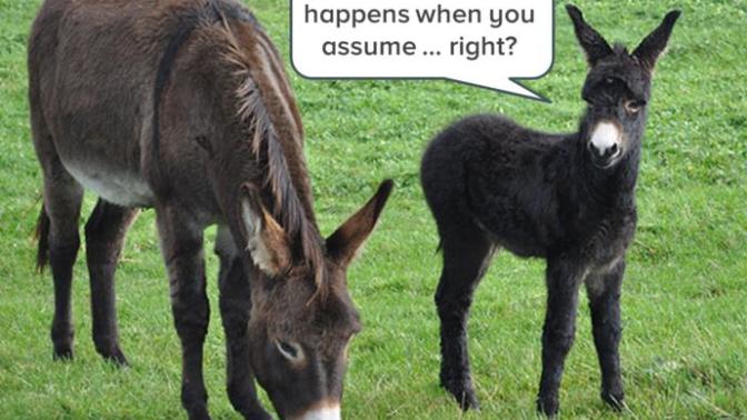 ASSume: How Assuming Makes an ass out of YOU and me (in some cases, just you)