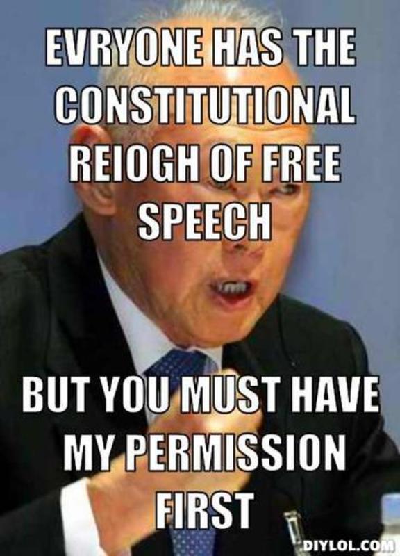 Freedom of speech non-existent. 