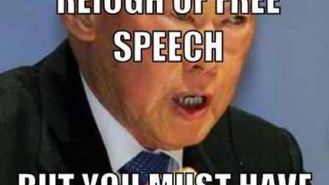 Freedom of speech non-existent