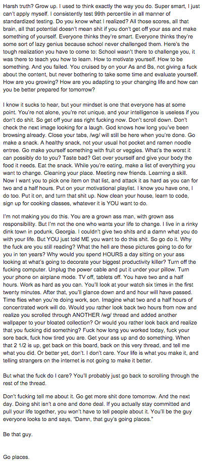 Need motivation? Take this one hell of piece of advice from a stranger!