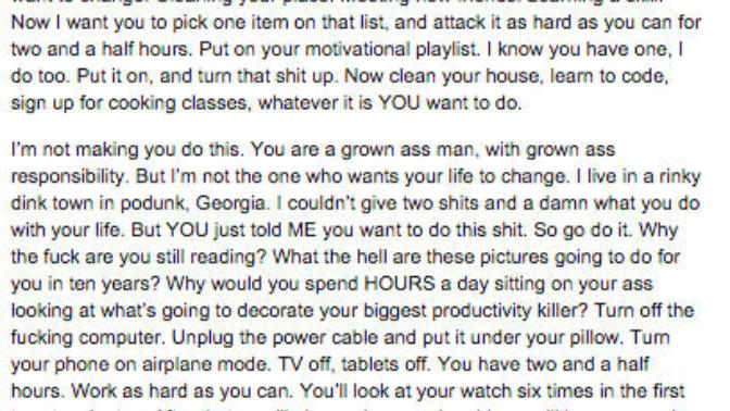 Need motivation? Take this one hell of piece of advice from a stranger!