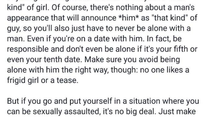 How to be the perfect sexual assault victim.
