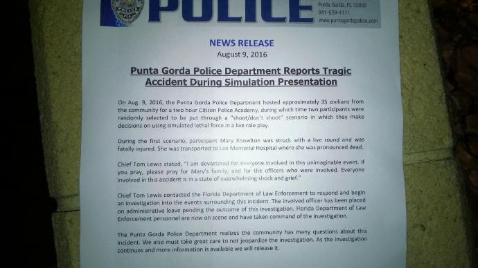 A Woman is Tragically Killed by a Police Officer During a Role-Playing Exercise