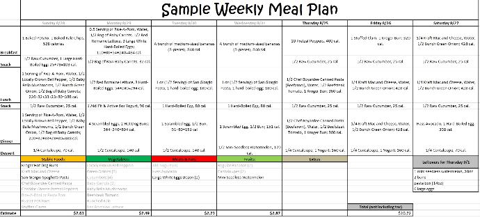 How to Make your Own NutriSystem/JennyCraig Meal Plan Using Cheap Groceries