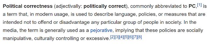 What "Political Correctness" Is Supposed to Mean vs. How the Term is Actually Used