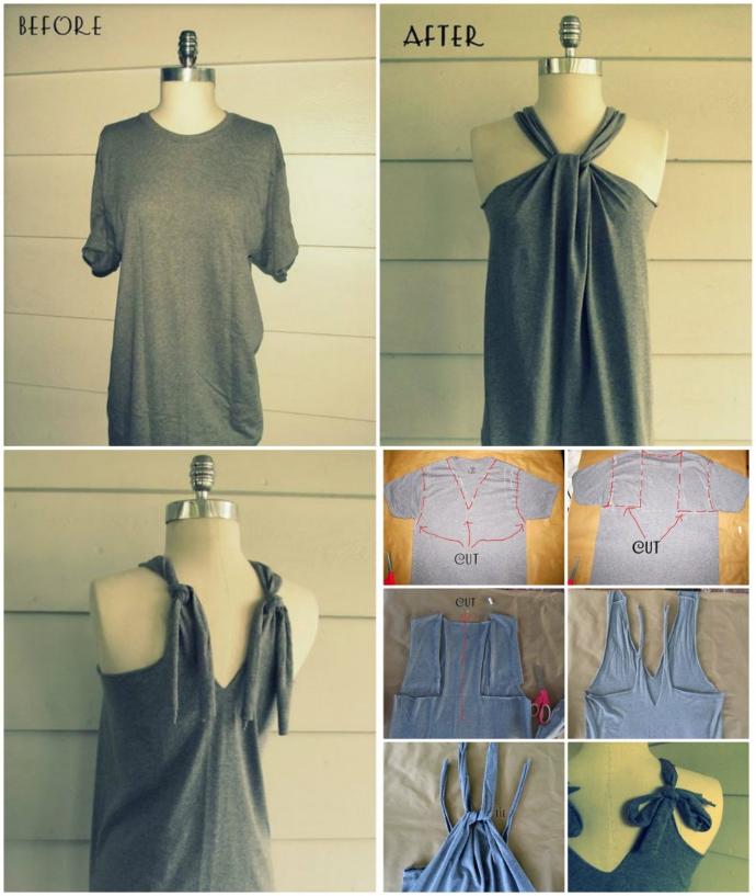 12 DIY T-Shirt Refashion Ideas