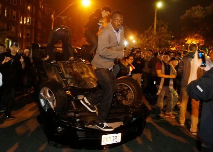 Shut up about liberals rioting in the streets and we'll shut up about the KKK and Neo-Nazis who love conservatism.