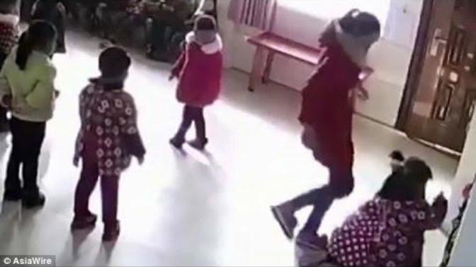 Nursery school Teacher is fired after she is caught KICKING students because they can't keep up with a dance routine.