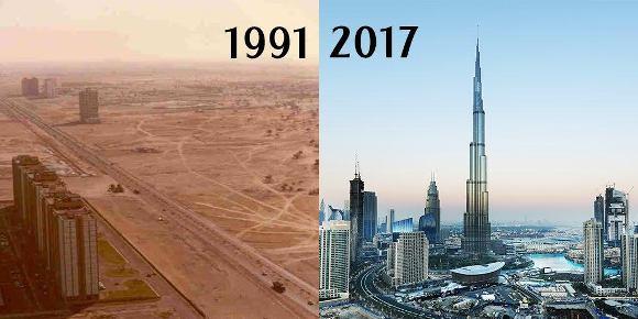 Dubai in 1991 vs 2017