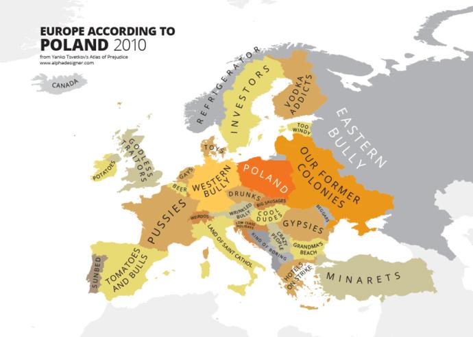 Some Maps of Europe According to People