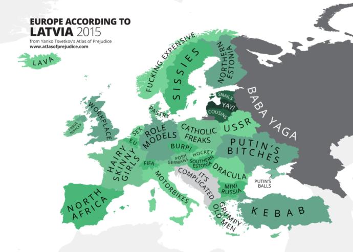 Some Maps of Europe According to People