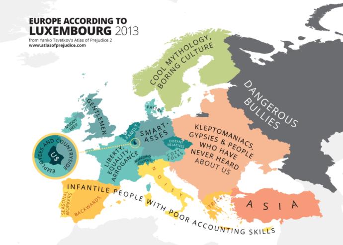Some Maps of Europe According to People