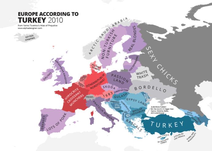Some Maps of Europe According to People