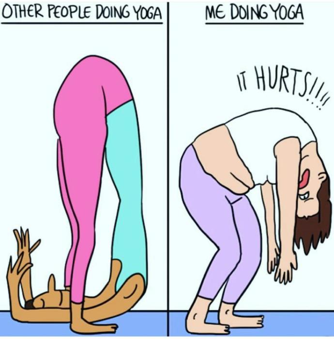 6 Thoughts of a Yoga Student During Class!
