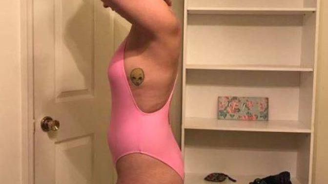 A woman in a communal pool swimsuit shamed into leaving