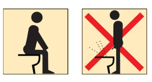 He will have to pee sitting down