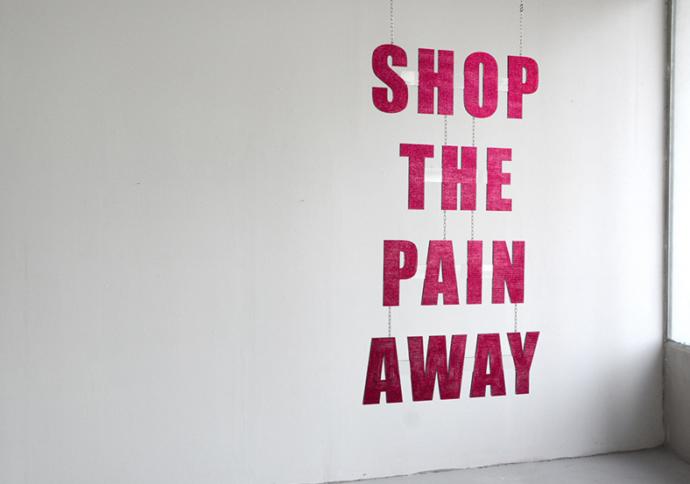 Sometimes people shop to reallocate some of their worries or stressors into material things, such as the act of shopping, or in the items they're buying. 