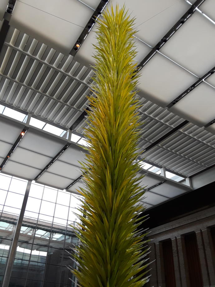 Made with over 2000 individual pieces of glass and weighing 10,000 pounds.