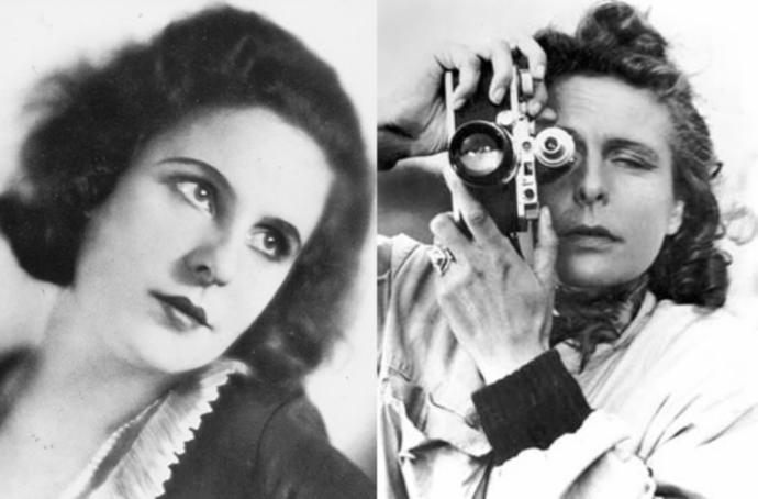 Leni Riefenstahl, in front of, and behind camera