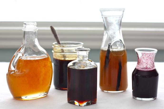 Some of the syrupy liquid sweeteners.