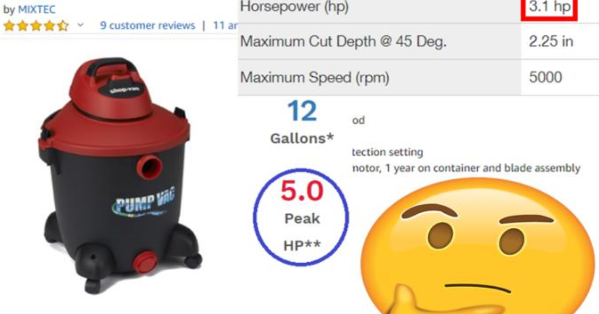 Vacuum Cleaners & Appliances The Power Ratings Aren't Accurate