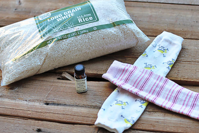 Make a hot pack for next to nothing with old socks and rice!