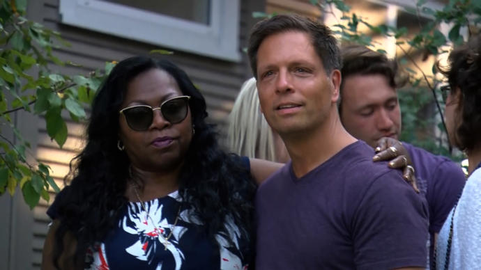 Valerie Castile with Dom Damond, Justine's fiancee.