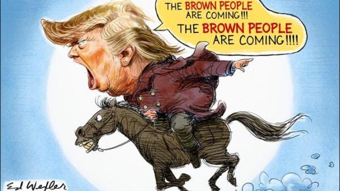 The Brit.. Erm... The Russ.. Erm... The Liber.. Erm.. THE MEXICANS ARE COMING! THE CARAVANS ARE COMING! Murders, Terrorists, brown people..