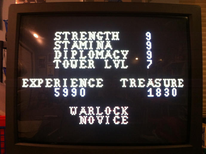 Picture of the stats screen, from archaeogaming.org... yes, stats; this game has 'em.