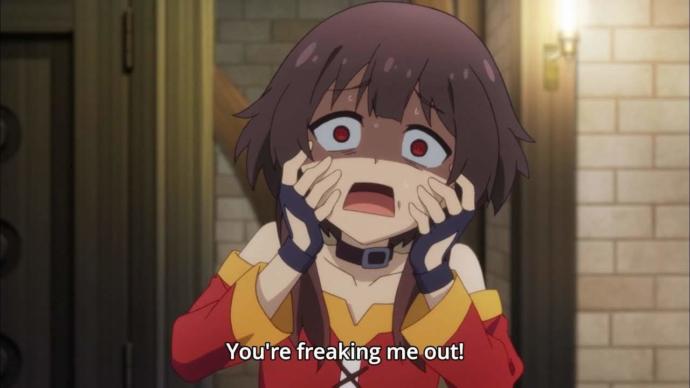 Megumin is surprised at how large of a fanbase Anime actually has.