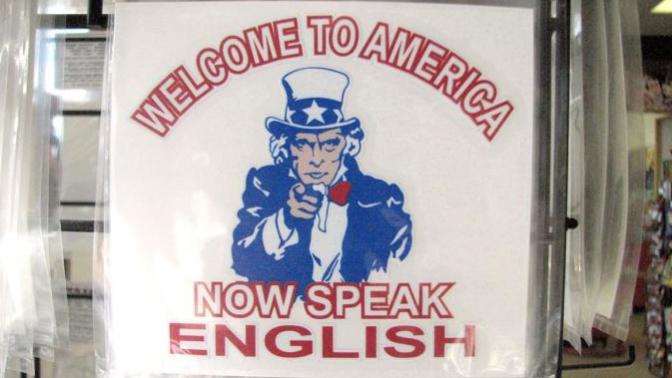 America Land of the Free.. Free to speak English only