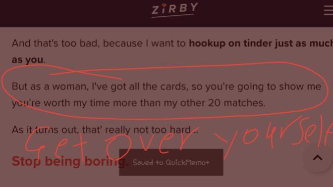 What annoys me about some women on Tinder!