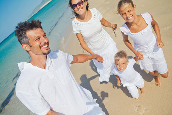 Family in white