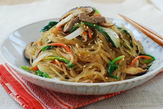 Japchae, translates literally to mix of vegetables 