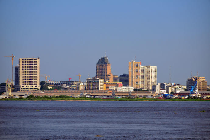 A view of Kinsasha from the Congo River.