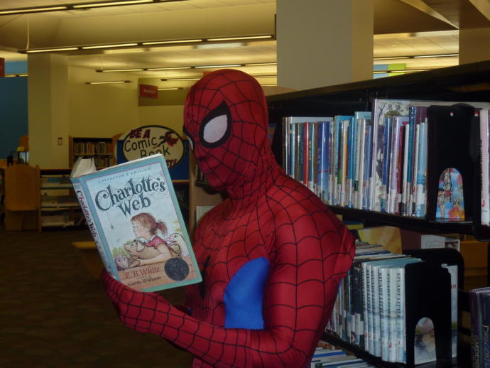Spidey reading :P