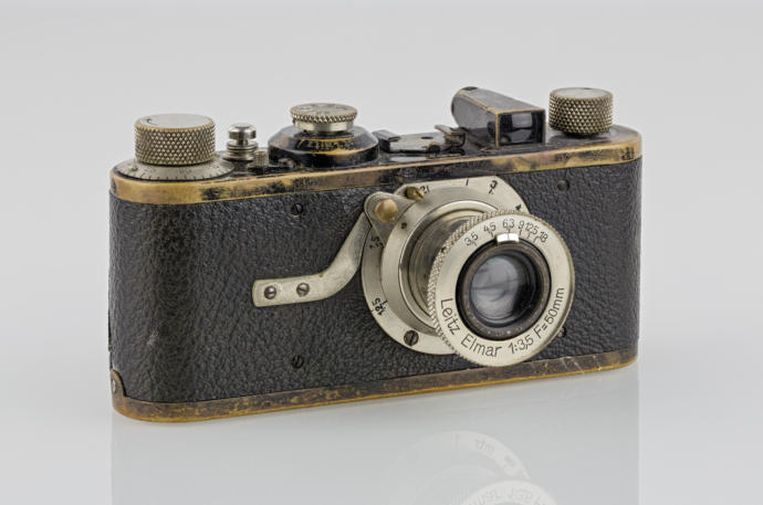 An early Leica, the first commercially available 35mm cameras