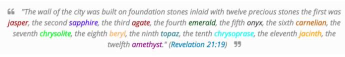 MyTake on the 12 Stones of Revelation in KJV 21:19-20 - Bible Talk