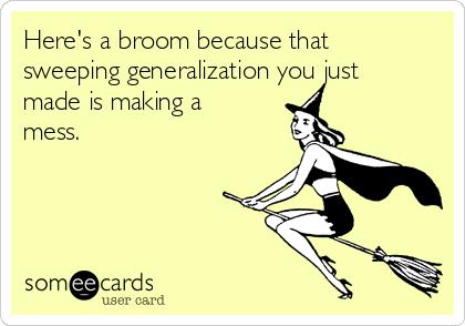 Its hard to find images that convey generalizations because generalizations deal with the whole