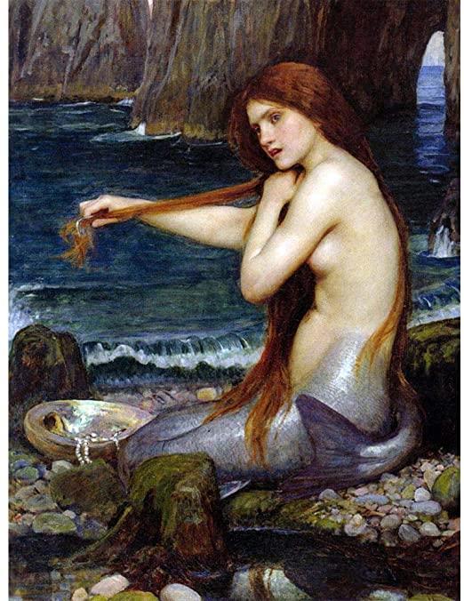 A Mermaid - Painting by John William Waterhouse