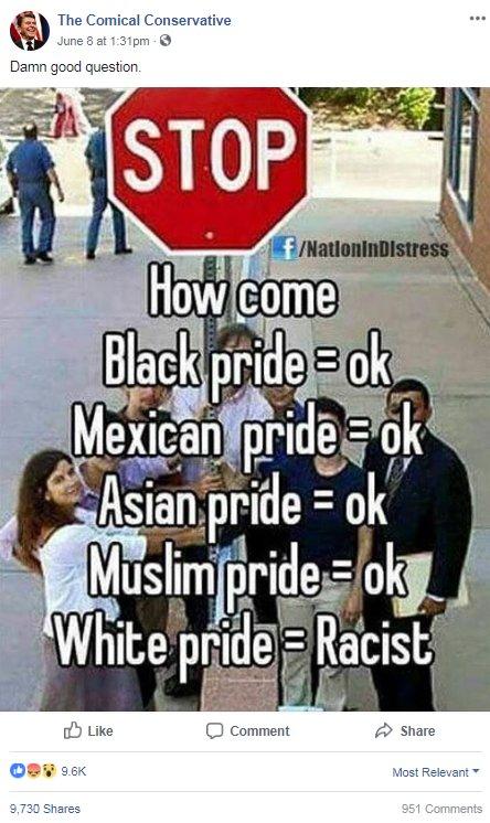 Why is having pride in something that isn't "White" seen as a bad thing to the GaG faithful?