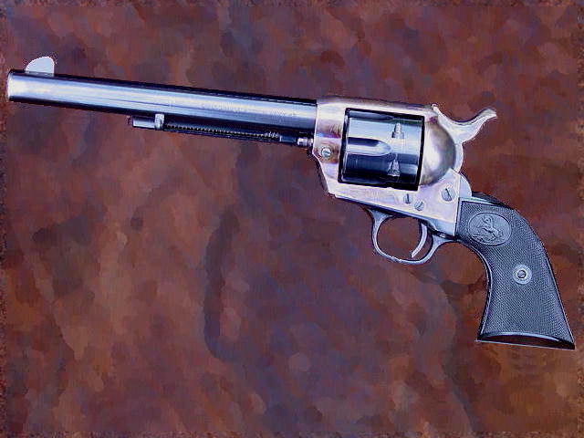 The colt single action army revolver, an icon of the post civil war American frontier.