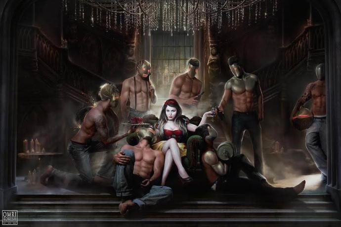 Snow White keeping her men happy!!