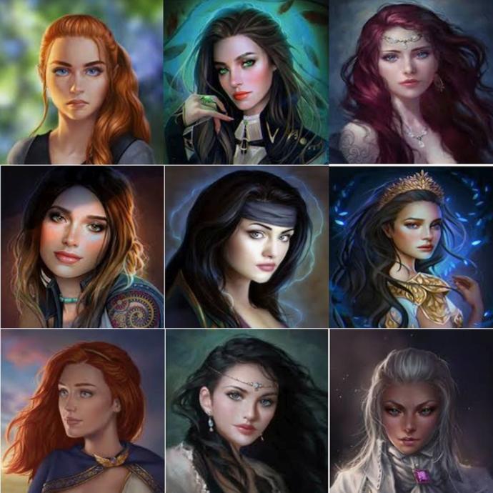 Mindy, Angie, Renesmee. Esther, Gretchen, Kate. Samantha, Sandra, Nikita.