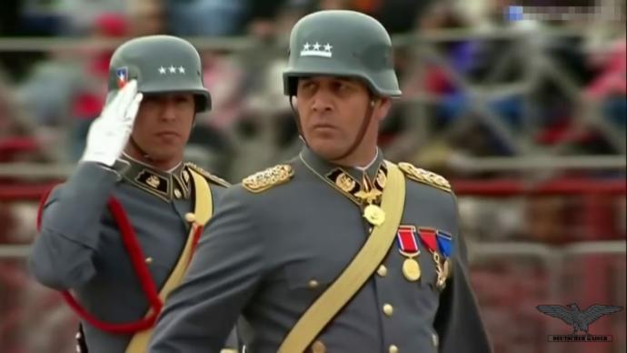 Chilean Army wearing stahlhelms