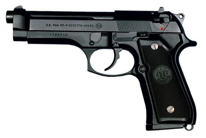 M9 pistol incorporates both German and Italian aesthetics.