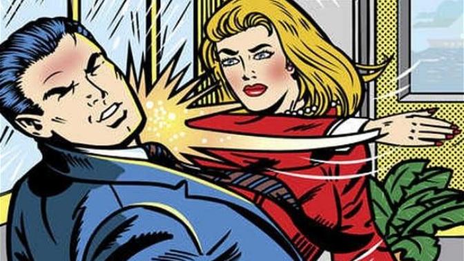 A woman hitting a man it's not funny, it's abuse