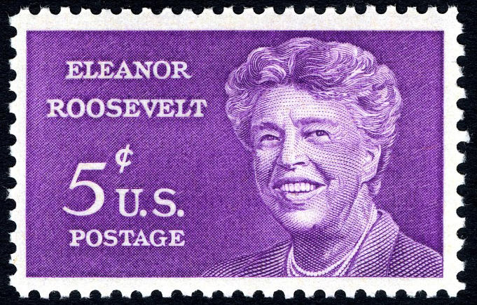 The 5-cent Eleanor Roosevelt stamp was issued on October 11, 1963.