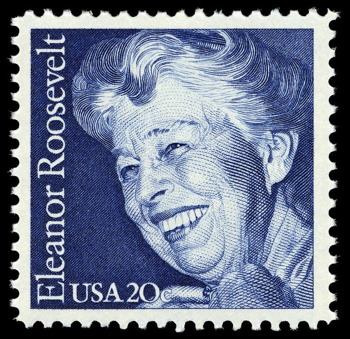 The 20-cent Eleanor Roosevelt stamp was issued on October 11, 1984.